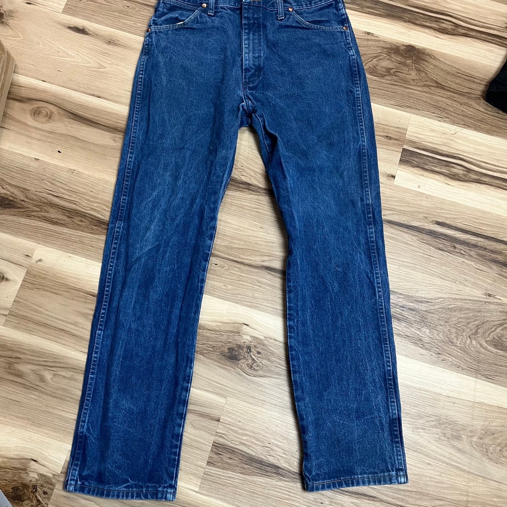 Wrangler 13MWZ Cowboy Cut Jeans Mens 34x32 Blue Denim Western Workwear